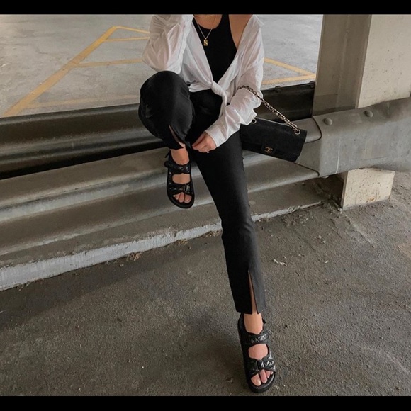 SOLD Black Quilted Grandad Sandals | Dad Sandals - Picture 3 of 8